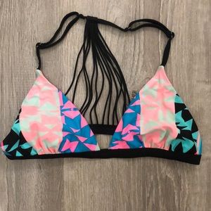 Strappy Neon Bikini Top